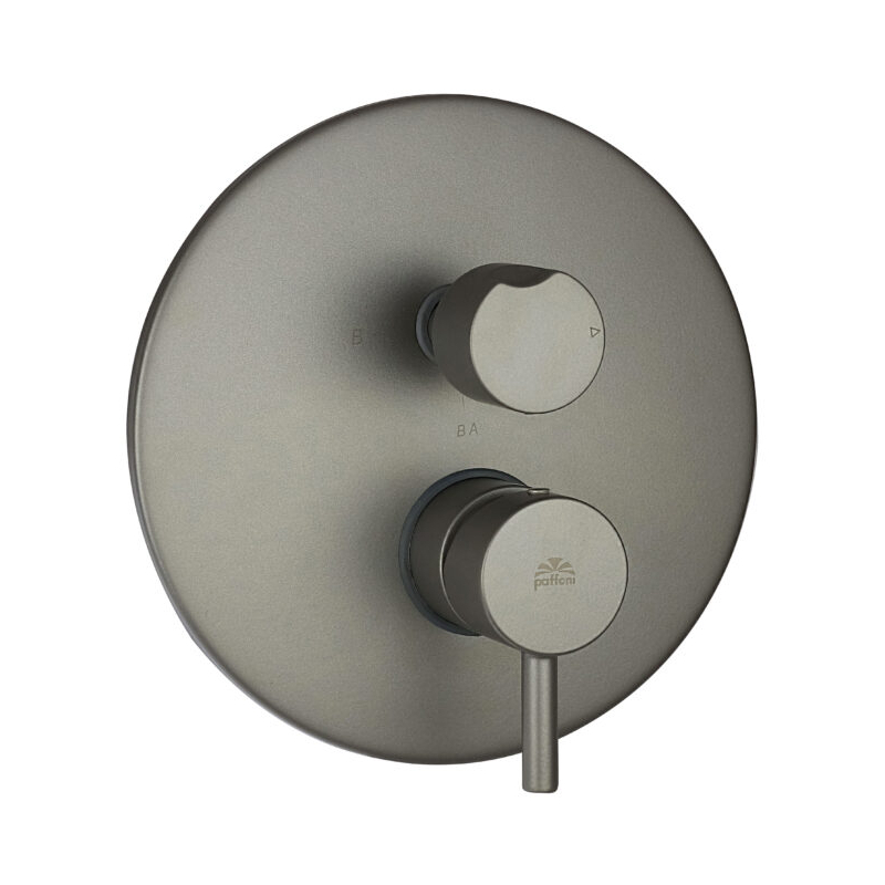 Bateria podtynkowa 3-drożna z przełącznikiem mechanicznym Light grafitowy PAFFONI RUBINETTERIE LIG019MG