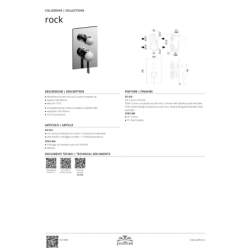 Bateria podtynkowa 2-drożna z przełącznikiemmechanicznym Rock chrom PAFFONI RUBINETTERIE RO018CR