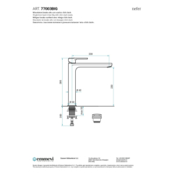 Bateria umywalkowa wysoka (clickclack) Nefer chrom EMMEVI RUBINETTERIE 77003BIGCR