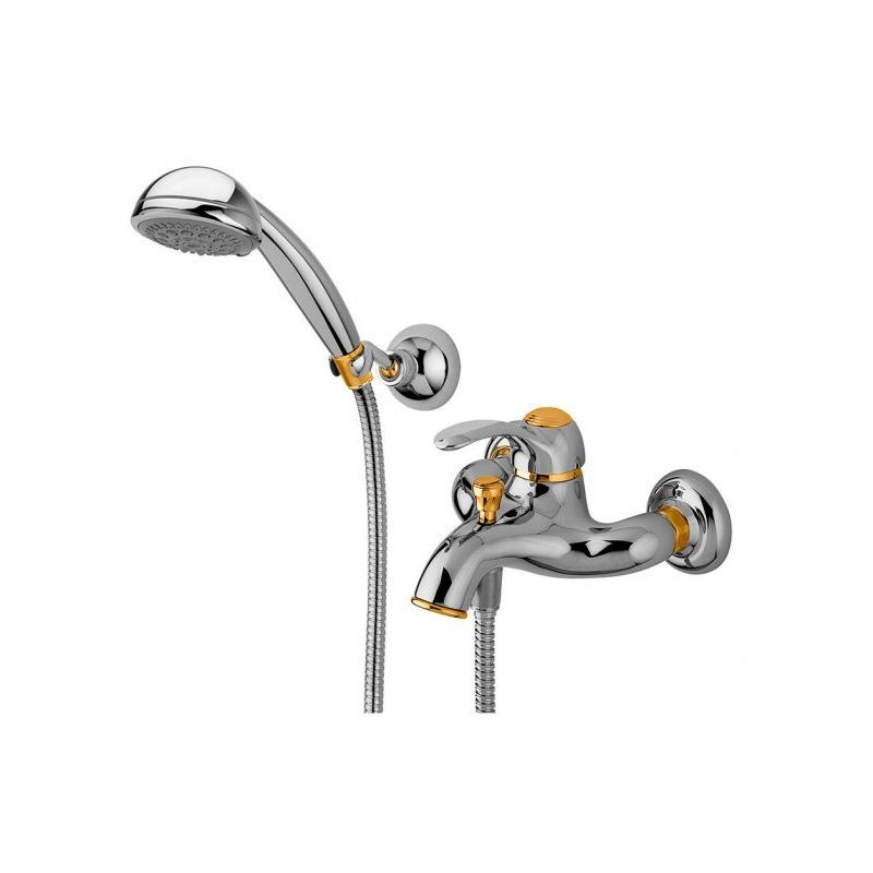 Bateria wannowa ścienna Flavia chrom/złoto PAFFONI RUBINETTERIE FA024CO