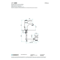 Bateria umywalkowa stojąca Tiffany chrom EMMEVI RUBINETTERIE 6003CR