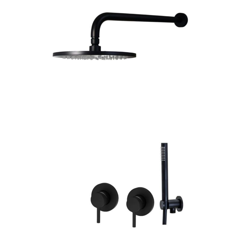 Zestaw natryskowy podtynkowy l-400mm fi-30cm Light czarny mat PAFFONI RUBINETTERIE LIG010NO70ZSC3E