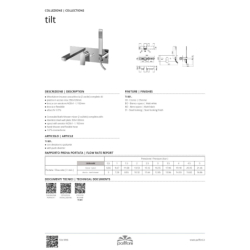 Bateria wannowa podtynkowa Tilt chrom PAFFONI RUBINETTERIE TI001CR