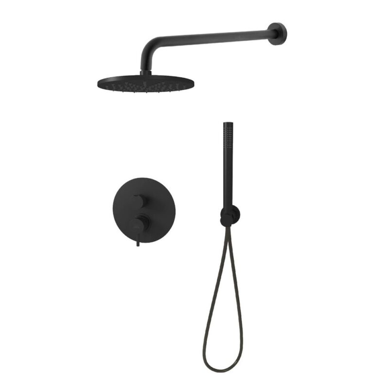 Zestaw natryskowy podtynkowy l-400mm fi-30cm Light czarny mat PAFFONI RUBINETTERIE LIG018ZSC2E.NO