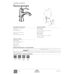 Bateria umywalkowa stojąca Flavia stare złoto PAFFONI RUBINETTERIE FA075BR