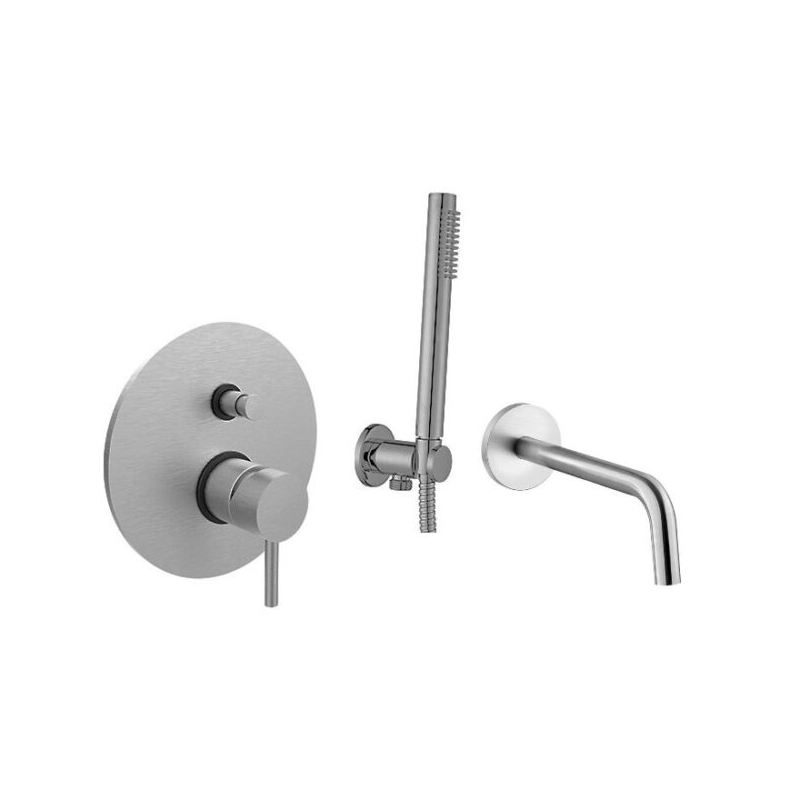 Zestaw wannowy podtynkowy Light stal szczotkowana PAFFONI RUBINETTERIE LIG015ZWW.ST