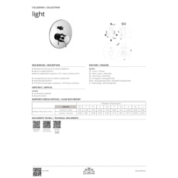 Bateria podtynkowa 2-drożna Light biały mat PAFFONI RUBINETTERIE LIG015BO