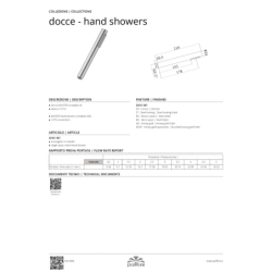 Rączka natryskowa (biała) Rączki Natryskowe stal szczotkowana PAFFONI RUBINETTERIE ZDOC067ST