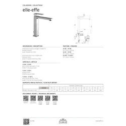 Bateria umywalkowa wysoka (clickclack) Elle chrom PAFFONI RUBINETTERIE ELX081KCR