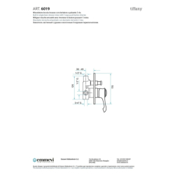 Bateria podtynkowa 2-drożna Tiffany chrom EMMEVI RUBINETTERIE 6019CR