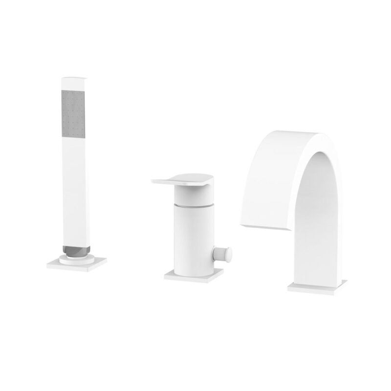 Bateria wannowa 3-otworowa Tilt biały mat PAFFONI RUBINETTERIE TI040BO