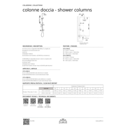 Kolumna natryskowa termostatyczna Light, Ringo czarny mat PAFFONI RUBINETTERIE ZCOL638K-LIQ.NO