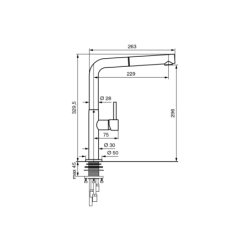 Bateria zlewozmywakowa stojąca z wężem operacyjnym Piper chrom EMMEVI RUBINETTERIE 78066PCR