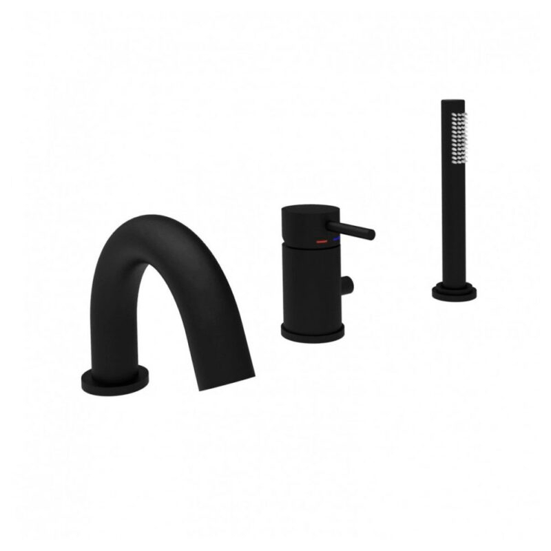 Bateria wannowa 3-otworowa Light czarny mat PAFFONI RUBINETTERIE LIG040LNO