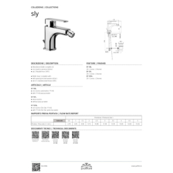 Bateria bidetowa stojąca (bez korka) Sly chrom PAFFONI RUBINETTERIE SY131CR