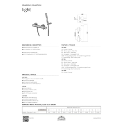 Bateria natryskowa ścienna (korpus) Light czarny mat PAFFONI RUBINETTERIE LIG168NO