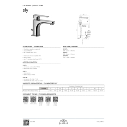 Bateria umywalkowa stojąca Sly chrom PAFFONI RUBINETTERIE SY075CR