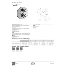 Bateria podtynkowa 3-drożna Quattro chrom PAFFONI RUBINETTERIE QTV019CR