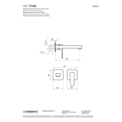 Bateria umywalkowa podtynkowa Nefer chrom EMMEVI RUBINETTERIE 77155CR