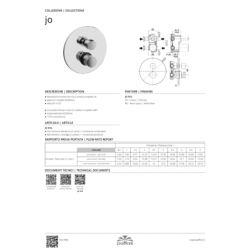 Bateria podtynkowa 2-drożna z przełącznikiem mechanicznym Jo czarny mat PAFFONI RUBINETTERIE JO018NO