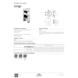 Bateria podtynkowa 3-drożna z przełącznikiem mechanicznym Tango chrom PAFFONI RUBINETTERIE TA019CR