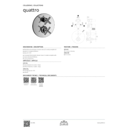 Bateria podtynkowa 1-drożna Quattro chrom PAFFONI RUBINETTERIE QTV013CR