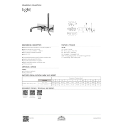 Bateria wannowa podtynkowa Light biały mat PAFFONI RUBINETTERIE LIG001BO