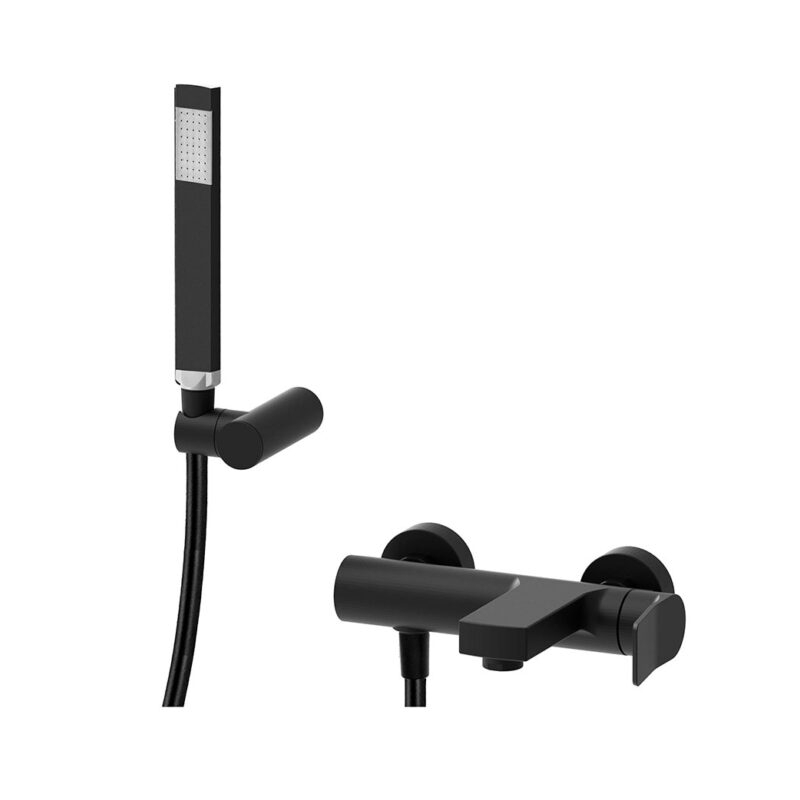 Bateria wannowa ścienna Tilt czarny mat PAFFONI RUBINETTERIE TI023NO