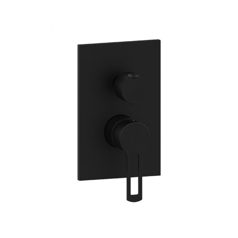 Bateria podtynkowa 2-drożna z przełącznikiemmechanicznym Ringo czarny mat PAFFONI RUBINETTERIE RIN018NO