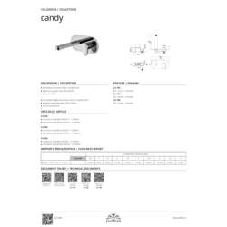 Bateria umywalkowa podtynkowa 250mm Candy chrom PAFFONI RUBINETTERIE CA106CR