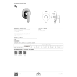 Bateria podtynkowa 1-drożna Sly chrom PAFFONI RUBINETTERIE SY010CR