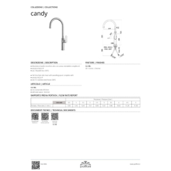 Bateria zlewozmywakowa stojąca Candy chrom PAFFONI RUBINETTERIE CA180CR