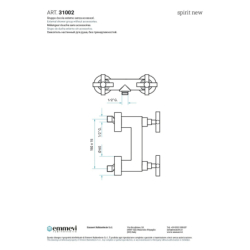 Bateria natryskowa ścienna (korpus) Spirit New chrom EMMEVI RUBINETTERIE 31002CR