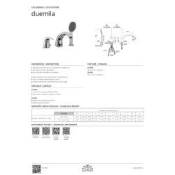 Bateria wannowa 2-otworowa (bez wylewki) Duemila chrom PAFFONI RUBINETTERIE DU041CR