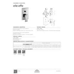 Bateria podtynkowa 2-drożna Elle czarny mat PAFFONI RUBINETTERIE EL015NO