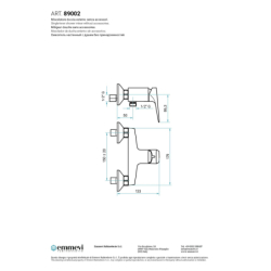 Bateria natryskowa ścienna (korpus) Nicla chrom EMMEVI RUBINETTERIE 89002CR