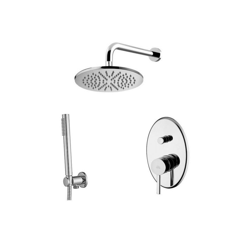 Zestaw natryskowy podtynkowy l-400mm fi-22,5cm Berry chrom PAFFONI RUBINETTERIE BR015ZSC2A