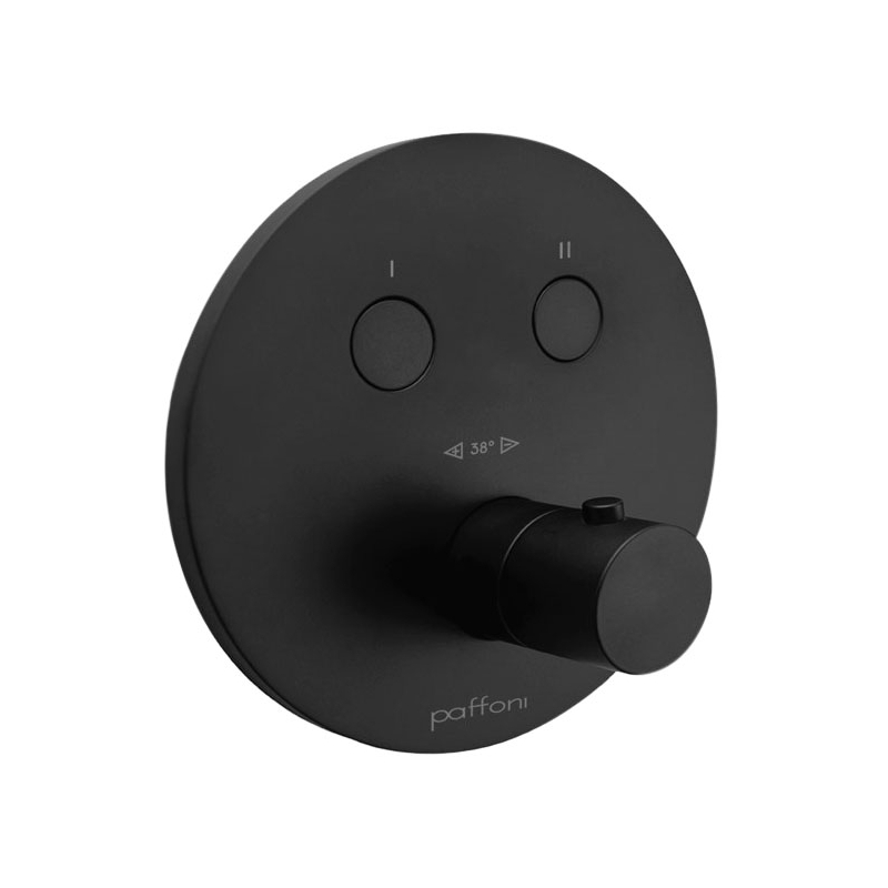 Bateria podtynkowa termostatyczna 2-drożna Jo, Joker, Light czarny mat PAFFONI RUBINETTERIE CPT018NO