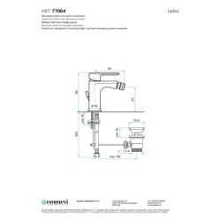 Bateria bidetowa stojąca Nefer chrom EMMEVI RUBINETTERIE 77004CR