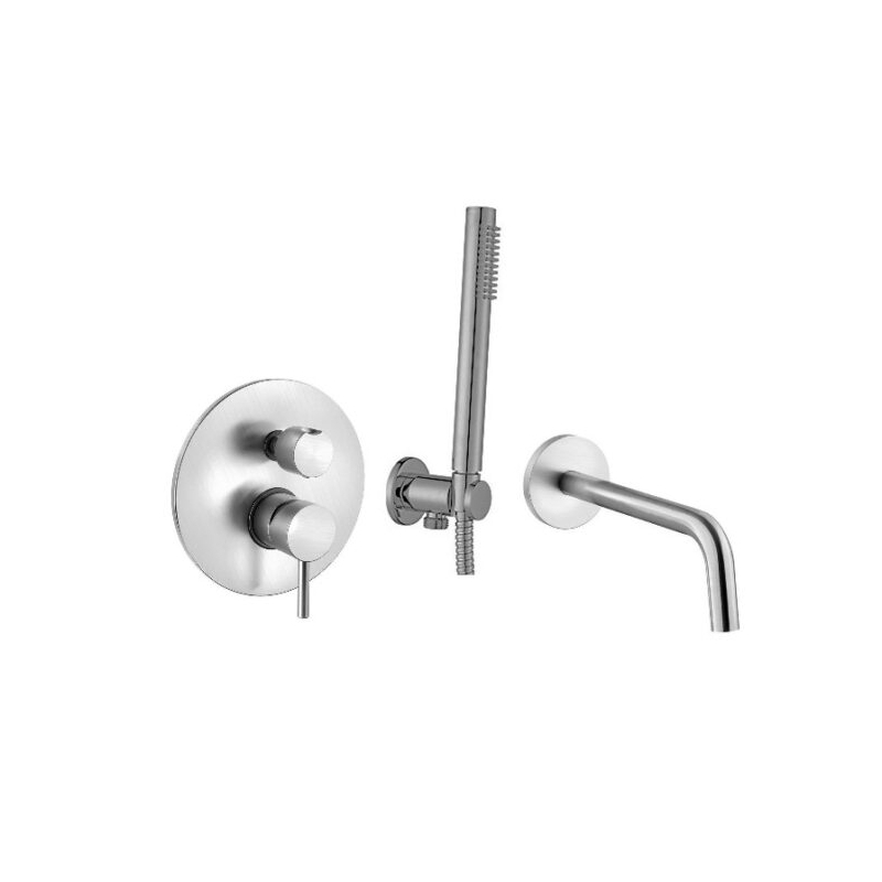 Zestaw wannowy podtynkowy Light stal szczotkowana PAFFONI RUBINETTERIE LIG018ZWW.ST