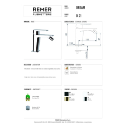 Bateria bidetowa stojąca Dream chrom DANIEL RUBINETTERIE DR604CR