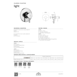 Bateria podtynkowa 1-drożna Light biały mat PAFFONI RUBINETTERIE LIG010BO