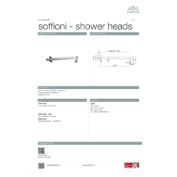 Ramię ścienne kwadratowe 40cm Deszczownice chrom PAFFONI RUBINETTERIE ZSOF063CR