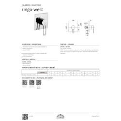 Bateria podtynkowa 1-drożna Ringo chrom PAFFONI RUBINETTERIE RIN010CR