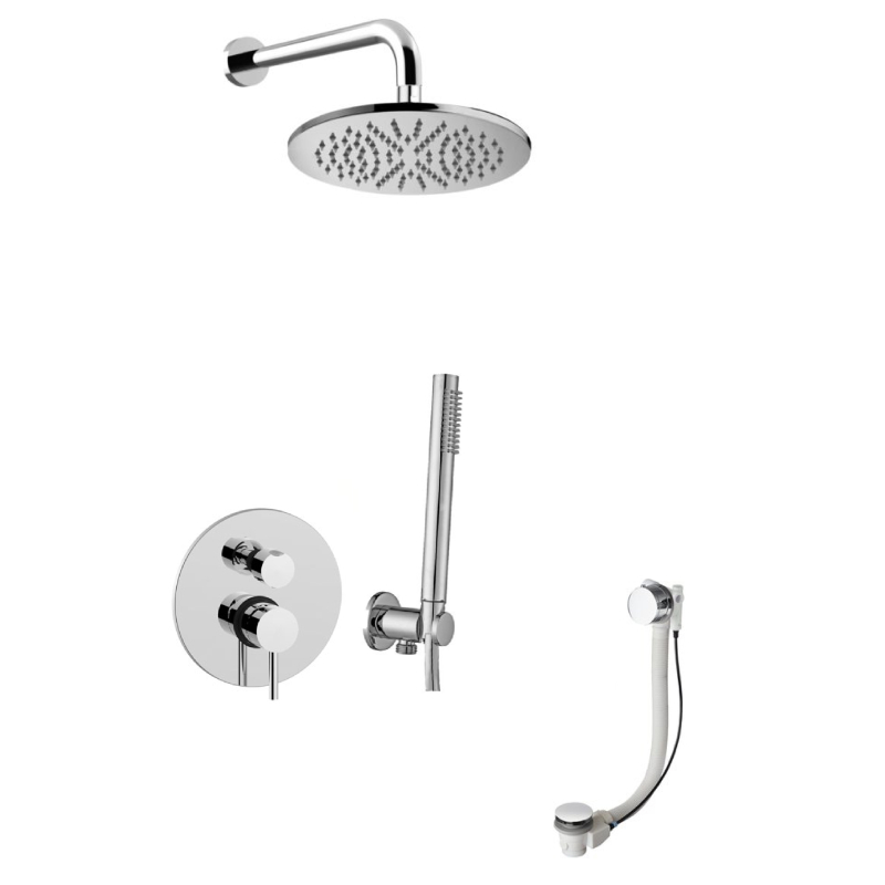 Zestaw wannowy podtynkowy z napełnieniem przez przelew Light chrom PAFFONI RUBINETTERIE LIG019ZWSCSU3C