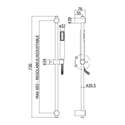 Zestaw natryskowy Stick chrom PAFFONI RUBINETTERIE ZSAL150CR