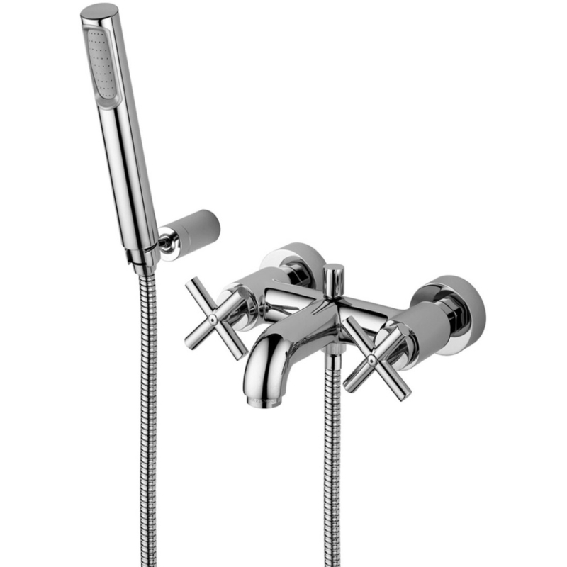 Bateria wannowa ścienna (kompletna) Quattro chrom PAFFONI RUBINETTERIE QTV023CR