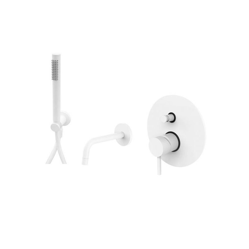 Zestaw wannowy podtynkowy Light biały mat PAFFONI RUBINETTERIE LIG015ZWW.BO