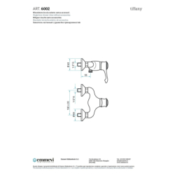 Bateria natryskowa ścienna (korpus) Tiffany chrom EMMEVI RUBINETTERIE 6002CR
