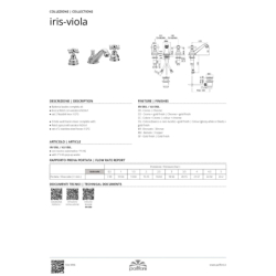 Bateria umywalkowa stojąca Iris chrom PAFFONI RUBINETTERIE IRV058CR